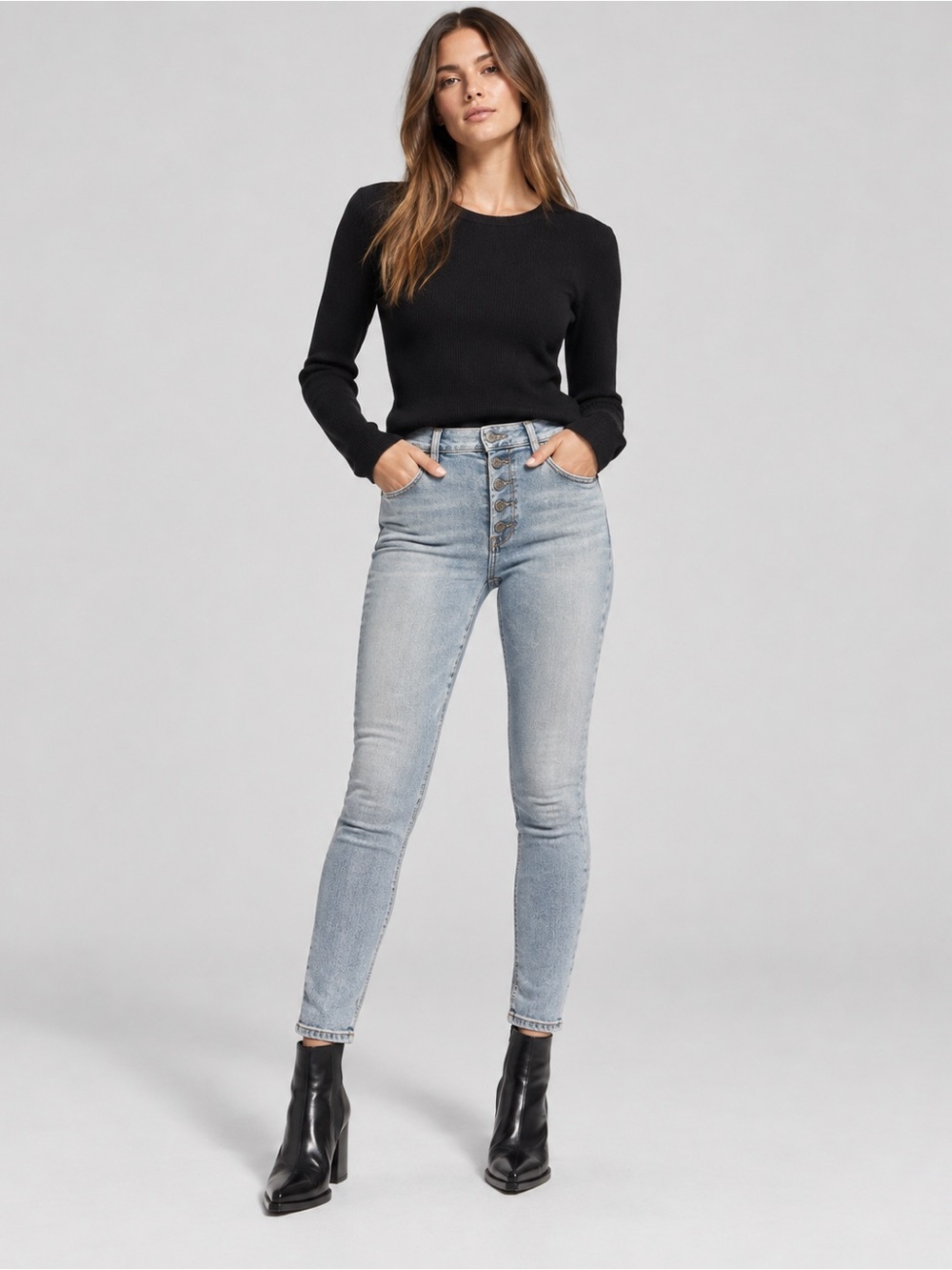 Citizens of Humanity Rocket Ankle Skinny Jeans Light Wash Button Fly 32